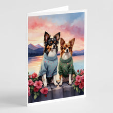Load image into Gallery viewer, Papillon Two Hearts Greeting Cards - Blank Note Cards – 8-Pack of Artist-Designed Cards with Envelopes