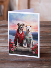 Load image into Gallery viewer, Pit Bull Terrier Two Hearts Greeting Cards - Blank Note Cards – 8-Pack of Artist-Designed Cards with Envelopes