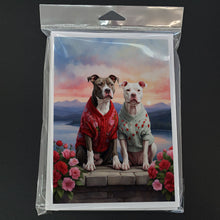 Load image into Gallery viewer, Pit Bull Terrier Two Hearts Greeting Cards - Blank Note Cards – 8-Pack of Artist-Designed Cards with Envelopes