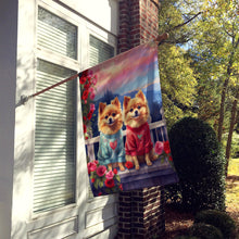 Load image into Gallery viewer, Pomeranian Two Hearts House Flag