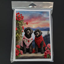 Load image into Gallery viewer, Portuguese Water Dog Two Hearts Greeting Cards - Blank Note Cards – 8-Pack of Artist-Designed Cards with Envelopes