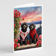 Load image into Gallery viewer, Portuguese Water Dog Two Hearts Greeting Cards - Blank Note Cards – 8-Pack of Artist-Designed Cards with Envelopes