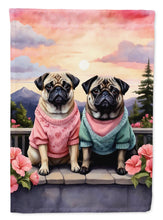 Load image into Gallery viewer, Pug Two Hearts House Flag