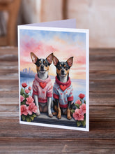 Load image into Gallery viewer, Rat Terrier Two Hearts Greeting Cards - Blank Note Cards – 8-Pack of Artist-Designed Cards with Envelopes