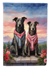Load image into Gallery viewer, Scottish Deerhound Two Hearts House Flag
