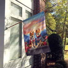 Load image into Gallery viewer, Shiba Inu Two Hearts House Flag