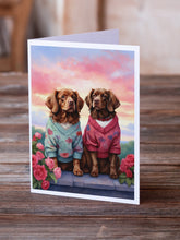 Load image into Gallery viewer, Sussex Spaniel Two Hearts Greeting Cards - Blank Note Cards – 8-Pack of Artist-Designed Cards with Envelopes