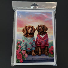 Load image into Gallery viewer, Sussex Spaniel Two Hearts Greeting Cards - Blank Note Cards – 8-Pack of Artist-Designed Cards with Envelopes