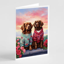 Load image into Gallery viewer, Sussex Spaniel Two Hearts Greeting Cards - Blank Note Cards – 8-Pack of Artist-Designed Cards with Envelopes
