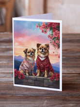 Load image into Gallery viewer, Tibetan Spaniel Two Hearts Greeting Cards - Blank Note Cards – 8-Pack of Artist-Designed Cards with Envelopes