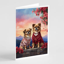 Load image into Gallery viewer, Tibetan Spaniel Two Hearts Greeting Cards - Blank Note Cards – 8-Pack of Artist-Designed Cards with Envelopes