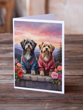 Load image into Gallery viewer, Tibetan Terrier Two Hearts Greeting Cards - Blank Note Cards – 8-Pack of Artist-Designed Cards with Envelopes