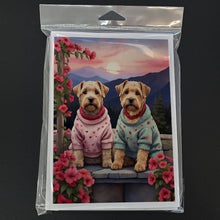 Load image into Gallery viewer, Wheaten Terrier Two Hearts Greeting Cards - Blank Note Cards – 8-Pack of Artist-Designed Cards with Envelopes