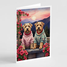 Load image into Gallery viewer, Wheaten Terrier Two Hearts Greeting Cards - Blank Note Cards – 8-Pack of Artist-Designed Cards with Envelopes
