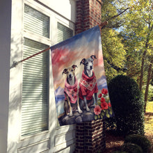 Load image into Gallery viewer, Whippet Two Hearts House Flag