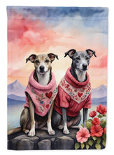 Load image into Gallery viewer, Whippet Two Hearts House Flag