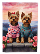 Load image into Gallery viewer, Yorkshire Terrier Two Hearts House Flag
