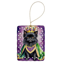 Load image into Gallery viewer, Affenpinscher King of Mardi Gras Porcelain Ornament