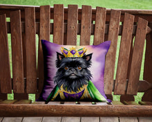 Load image into Gallery viewer, Affenpinscher King of Mardi Gras Throw Pillow - 14x14 Decorative Pillow – Art for Your Home &amp; Patio
