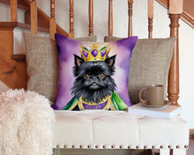 Load image into Gallery viewer, Affenpinscher King of Mardi Gras Throw Pillow - 14x14 Decorative Pillow – Art for Your Home &amp; Patio