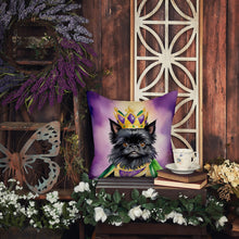 Load image into Gallery viewer, Affenpinscher King of Mardi Gras Throw Pillow - 14x14 Decorative Pillow – Art for Your Home &amp; Patio