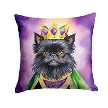 Load image into Gallery viewer, Affenpinscher King of Mardi Gras Throw Pillow - 14x14 Decorative Pillow – Art for Your Home &amp; Patio