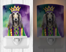 Load image into Gallery viewer, Afghan Hound King of Mardi Gras Ceramic Night Light