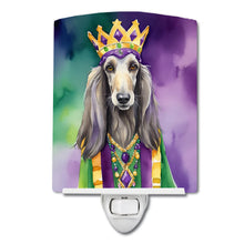 Load image into Gallery viewer, Afghan Hound King of Mardi Gras Ceramic Night Light