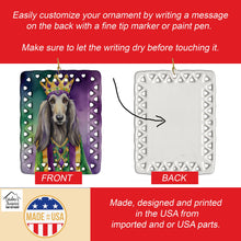 Load image into Gallery viewer, Afghan Hound King of Mardi Gras Porcelain Ornament