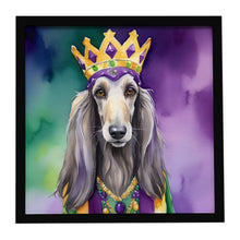 Load image into Gallery viewer, Afghan Hound King of Mardi Gras Framed Metal Print