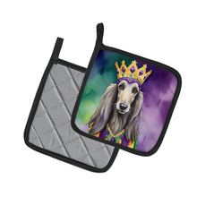 Load image into Gallery viewer, Afghan Hound King of Mardi Gras Pot Holders - Set of 2 Decorative Kitchen Helpers | Made in the USA