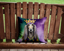 Load image into Gallery viewer, Afghan Hound King of Mardi Gras Throw Pillow - 14x14 Decorative Pillow – Art for Your Home &amp; Patio