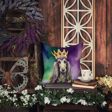 Load image into Gallery viewer, Afghan Hound King of Mardi Gras Throw Pillow - 14x14 Decorative Pillow – Art for Your Home &amp; Patio