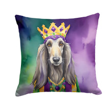 Load image into Gallery viewer, Afghan Hound King of Mardi Gras Throw Pillow - 14x14 Decorative Pillow – Art for Your Home &amp; Patio