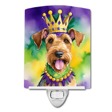 Load image into Gallery viewer, Airedale Terrier King of Mardi Gras Ceramic Night Light
