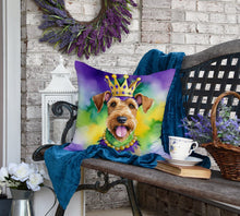 Load image into Gallery viewer, Airedale Terrier King of Mardi Gras Throw Pillow
