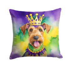 Load image into Gallery viewer, Airedale Terrier King of Mardi Gras Throw Pillow