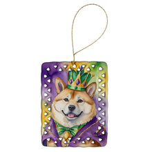 Load image into Gallery viewer, Akita King of Mardi Gras Porcelain Ornament