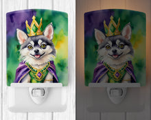 Load image into Gallery viewer, Alaskan Klee Kai King of Mardi Gras Ceramic Night Light