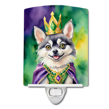 Load image into Gallery viewer, Alaskan Klee Kai King of Mardi Gras Ceramic Night Light