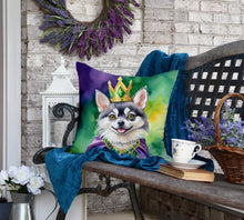 Load image into Gallery viewer, Alaskan Klee Kai King of Mardi Gras Throw Pillow