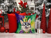 Load image into Gallery viewer, Alaskan Klee Kai King of Mardi Gras Throw Pillow