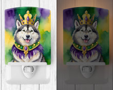 Load image into Gallery viewer, Alaskan Malamute King of Mardi Gras Ceramic Night Light
