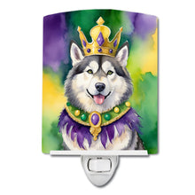 Load image into Gallery viewer, Alaskan Malamute King of Mardi Gras Ceramic Night Light