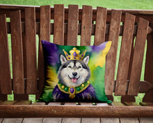 Load image into Gallery viewer, Alaskan Malamute King of Mardi Gras Throw Pillow - 14x14 Decorative Pillow – Art for Your Home &amp; Patio