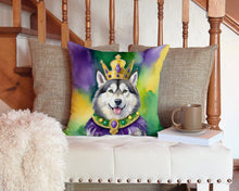 Load image into Gallery viewer, Alaskan Malamute King of Mardi Gras Throw Pillow - 14x14 Decorative Pillow – Art for Your Home &amp; Patio