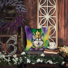 Load image into Gallery viewer, Alaskan Malamute King of Mardi Gras Throw Pillow