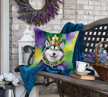 Load image into Gallery viewer, Alaskan Malamute King of Mardi Gras Throw Pillow