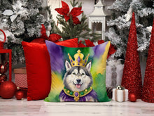 Load image into Gallery viewer, Alaskan Malamute King of Mardi Gras Throw Pillow