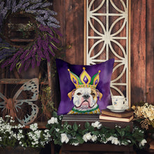 Load image into Gallery viewer, American Bulldog King of Mardi Gras Throw Pillow
